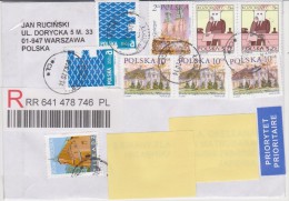 Poland Registered Letter To Japan With Mi 3882 Country Estates: Janowiec - Mi 3955 Cathedral, St.Adalbert's Coffin Gniez - Otros & Sin Clasificación