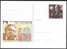 Germany 1998, Illustrated Postal Stationery "Philatelic Exhibition In Munchen", Ref.bbzg - Illustrated Postcards - Mint