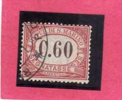 SAN MARINO 1924 SEGNATASSE TAXE DUE TASSE CENT. 60 USATO USED - Timbres-taxe