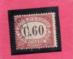 SAN MARINO 1924 SEGNATASSE TAXE DUE TASSE CENT. 60 USATO USED - Timbres-taxe