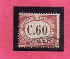 SAN MARINO 1924 SEGNATASSE TAXE DUE TASSE CENT. 60 USATO USED - Timbres-taxe