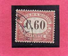 SAN MARINO 1924 SEGNATASSE TAXE DUE TASSE CENT. 60 USATO USED - Timbres-taxe