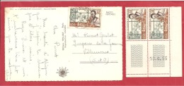 Y&T N°48  +48X2 NEUFS(gomme Moyenne) ONDOU     Vers      FRANCE  Le    1955     2 SCANS - Lettres & Documents