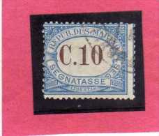 SAN MARINO 1925 SEGNATASSE DUE TASSE TAXE CENT.10 TIMBRATO USED - Timbres-taxe