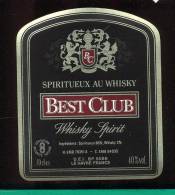 Etiquette De Spiritueux Au  Whisky  -  Best Club  -   UEI  Le Havre  (76) - Whisky