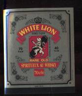 Etiquette De Spiritueux Au  Whisky  -  White Lion  -  France - Whisky