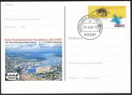 Germany 2000, Illustrated Postal Stationery "Harbour In Koln" W./postmark "Frankfurt", Ref.bbzg - Illustrated Postcards - Used