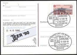 Germany 1990, Illustrated Postal Stationery "Quadronale Leer 1990" W./postmark "Frankfurt", Ref.bbzg - Cartes Postales Illustrées - Oblitérées