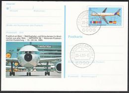 Germany 1989, Illustrated Postal Stationery "Airpost In Frankfurt" W./ Postmark "Frankfurt", Ref.bbzg - Bildpostkarten - Gebraucht