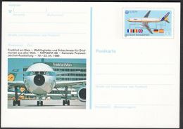 Germany 1989, Illustrated Postal Stationery "Airpost In Frankfurt", Ref.bbzg - Geïllustreerde Postkaarten - Ongebruikt