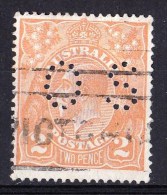 Australia 1918-23 King George V 2d Brown-Orange Single Crown Perf OS Used - Oblitérés