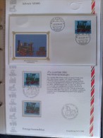 1983 Switzerland FDC "Sammelblatt" (Collecting Page) - 7/D - Pro Juventute / Old Toys - 4 Of 4 (Train Set) - Briefe U. Dokumente