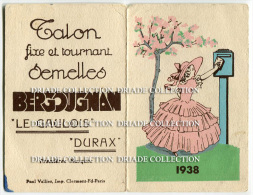 CALENDARIETTO BERGOUGNAN LE GAULOIS DURAX  CLERMONT FERRAND ANNO 1938 CALENDRIER - Petit Format : 1921-40