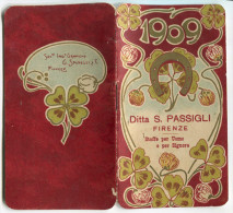 CALENDARIETTO DITTA S. PASSIGLI FIRENZE STOFFE PER UOMO E SIGNORA ANNO 1909 - Petit Format : 1901-20