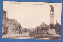 CPA - BEAUVAL - Monument Aux Enfants De Beauval , Rue Du Lourd - Cliché RARE - Edition Froideval - Beauval