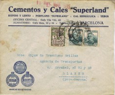 10619. Carta Comercial BARCELONA 1935. Recargo Exposicion - Barcelona