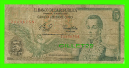 BILLETS DE BAGOTA, COLOMBIA - CINCO PESOS ORO - No 24438736, 1979 - - Colombie