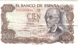 BILLETE 100 PESETAS 1970- MANUEL DE FALLAS - 100 Pesetas