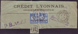 FRANCE - LEVANT - Recom. PERFINS  "C L" - Cred. Lyonnais - CONSTANTINOPOLE - 1911 - Perfins