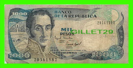 BILLETS DE LA COLOMBIE - BANCO DE LA REPUBLICA COLOMBIA -  MIL PESOS - No 20361582, 1994 - - Colombie