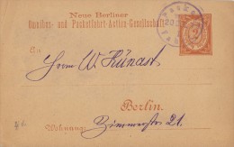 NEUE BERLINER OMNIBUS U. PACKETFAHRT ACTIEN-GESELLSCHAFT : 1890 : Gelaufen Kartenbrief/Travelled Lettercard. - Sonstige & Ohne Zuordnung