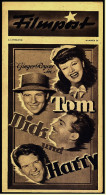 "Filmpost" "Tom Dick Und Harry" Mit Ginger Rogers , George Murphy  -  Filmprogramm Nr. 26 Von Ca. 1948 - Other & Unclassified