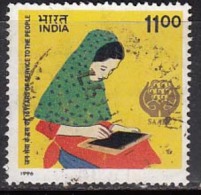 India Used 1996, SAARC Year Of Literacy, Women Writting., Slate - Gebruikt