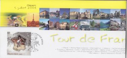 = Souvenir Philatélique 100 Ans Du Tour De France Prologue Paris 5.7.2003 N°3582 Arrivée Paris 27.7.2003 N° 3583 - Cartas & Documentos