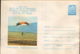 Romania- Postal Stationery Envelope 1978 - Parachuting, Parachute Performance - Parachutisme