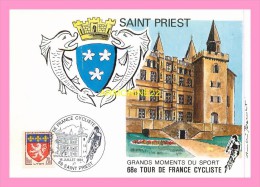 CPM SAINT PRIEST 68eme Tour De France Cycliste - Saint Priest