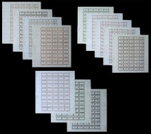 FRANCE - TIMBRES FICTIFS ** - LOT DE 12 FEUILLES COMPLETES DIFFERENTES - Fictifs