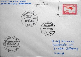 First SAS Flight By DC-8 Narssarssuaq - Copenhagen 6-4-1982 ( Lot 4322 ) - Covers & Documents