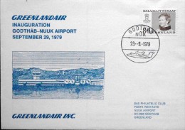 Greenlandair F Inauguration Godthåb - Nuuk Airport 29-9-1979 ( Lot 4328 ) - Cartas & Documentos