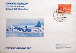 Greenlandair Last DC-6 Flight  Kulusuk -  Sdr. Strømfjord   15-6-1979 ( Lot 4332 ) - Cartas & Documentos