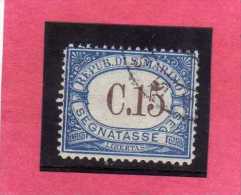 SAN MARINO 1939 SEGNATASSE DUE TASSE TAXE CENT. 15 TIMBRATO USED - Timbres-taxe