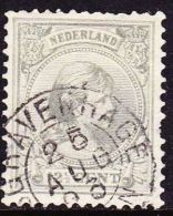 1891  Prinses Wilhelmina Hangend Haar 12½ Cent Grijs NVPH 38 A - Usati