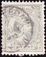 1891  Prinses Wilhelmina Hangend Haar 12½ Cent Grijs NVPH 38 - Usati