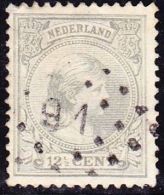 1891  Prinses Wilhelmina Hangend Haar 12½ Cent Grijs NVPH 38 - Usati