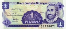 NICARAGUA 1 CENTAVO BANKNOTE 1991 PICK NO.167 UNCIRCULATED UNC - Nicaragua