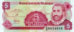 NICARAGUA 5 CENTAVOS BANKNOTE 1991 PICK NO.168 UNCIRCULATED UNC - Nicaragua