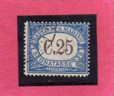 REPUBBLICA DI SAN MARINO 1939 SEGNATASSE DUE TASSE TAXE CENT. 25c USATO USED OBLITERE' - Timbres-taxe