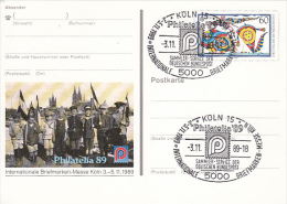 4378- KOLN PHILATELIC EXHIBITION, CHILDRENS, KITES, POSTCARD STATIONERY, 1989, GERMANY - Postales Ilustrados - Usados