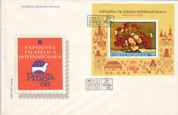 395FM- PRAGUE PHILATELIC EXHIBITION, COVER FDC, 1988, ROMANIA - FDC