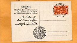 Fankenhausen 1921 Air Mail Postcard - Luft- Und Zeppelinpost