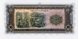 LAOS 10 KIP REPLACEMENT BANKNOTE 1979 PICK NO.27 UNCIRCULATED UNC - Laos