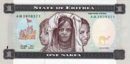 ERITREA 1 NAKFA BANKNOTE 1997 AD PICK NO.1 UNCIRCULATED UNC - Eritrea
