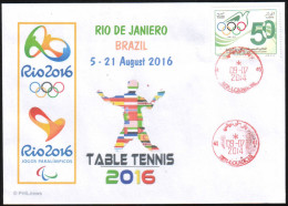 ARGHELIA Philatelic Cover JO Rio 2016  Olympic Olympics Table Tennis Ping Pong - Zomer 2016: Rio De Janeiro