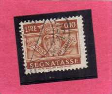 REPUBBLICA DI SAN MARINO 1945 SEGNATASSE POSTAGE DUE TASSE TAXE CENT. 10  (0,10) USATO USED OBLITERE' - Timbres-taxe