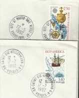 Année 1992, N° 2755-56 EUROPA, Christophe Colomb, Bonnes Oblitérations - Storia Postale