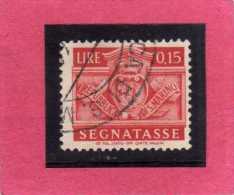 SAN MARINO 1945 SEGNATASSE DUE TASSE TAXE CENT. 15  (0,15) USATO USED - Timbres-taxe